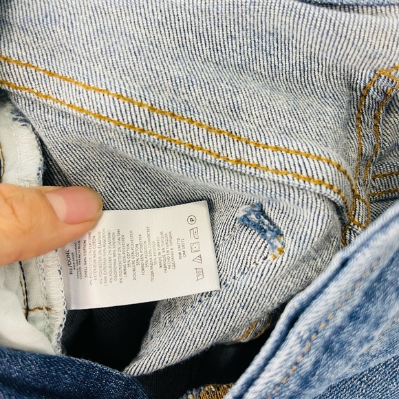 Re/Done Originals Jeans 90s High Rise Waist Ankle Crop High Rise In French Blue - Picture 7 of 8